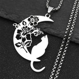 Cat Moon Crescent Necklace