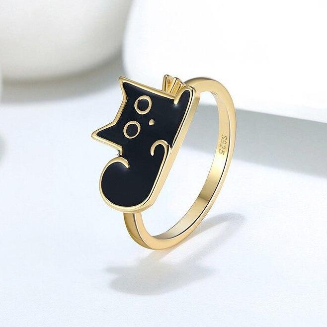 Cat Ring Black & Gold | Cats Lover