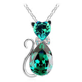 Crystal Cat Pendant Necklace
