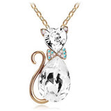 Crystal Cat Pendant Necklace