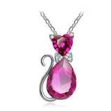 Crystal Cat Pendant Necklace