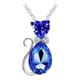 Crystal Cat Pendant Necklace