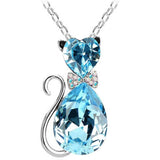 Crystal Cat Pendant Necklace