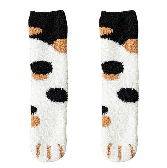 QKURT 6 Pairs Cat Fuzzy Socks, Fluffy Cozy Winter Thick Warm