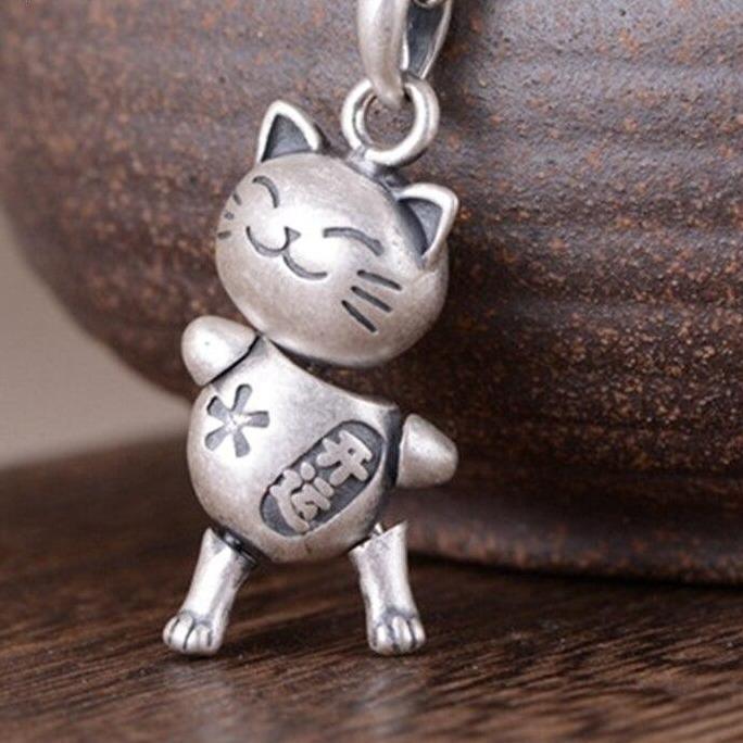 Sterling Silver Cat Charm Bracelet