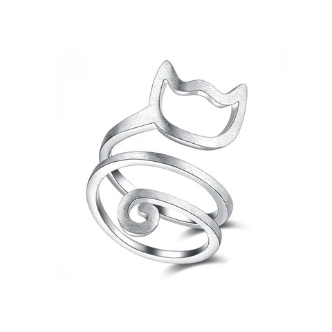 Sterling Silver Cat Ring