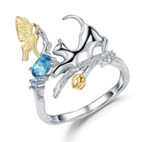 Cat Chasing Butterfly Ring