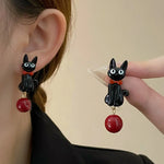 Elegant Black Cat Earrings