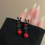 Elegant Black Cat Earrings