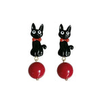 Elegant Black Cat Earrings