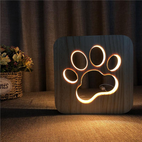 Cat Accessories Wooden Lamp