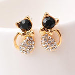 Black Diamond Cat Earrings