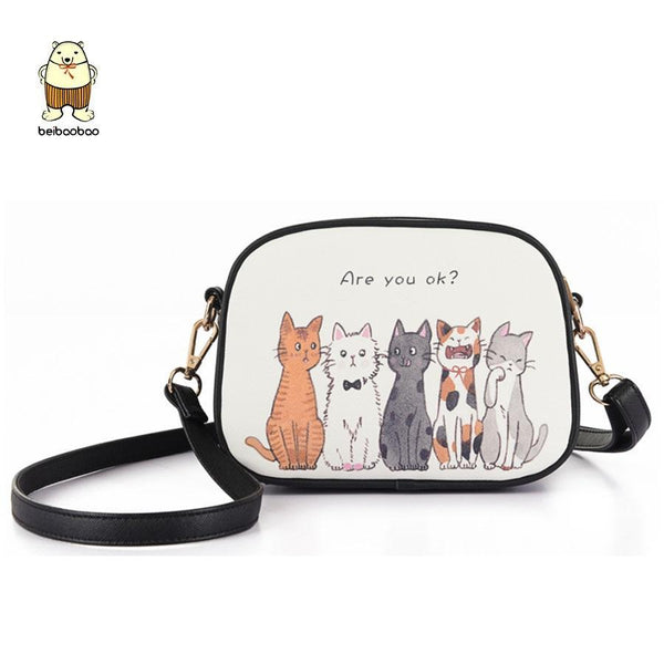 Cat print handbags sale