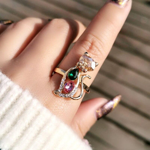 Cat Ring Crystal