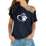 Cat T-Shirt Bare Shoulder