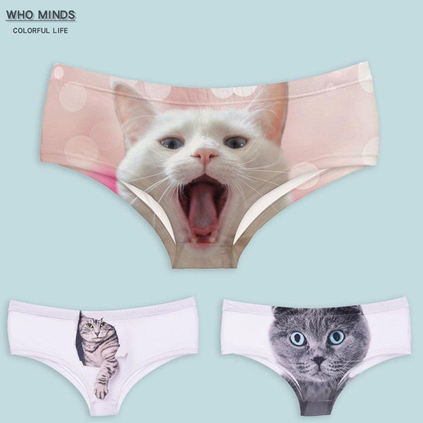 Panty Cat Panties Girls Lingerie, Women Underwear Cat Full Cute