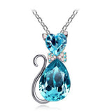 Crystal Cat Pendant Necklace