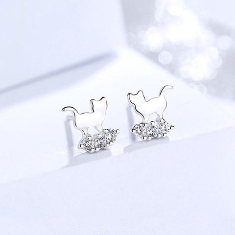 Diamond Cat Earrings