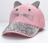 Pink Baseball Cap with Cat Ears