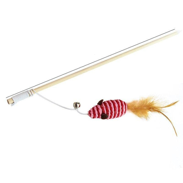 Cat toy mouse on stick sale